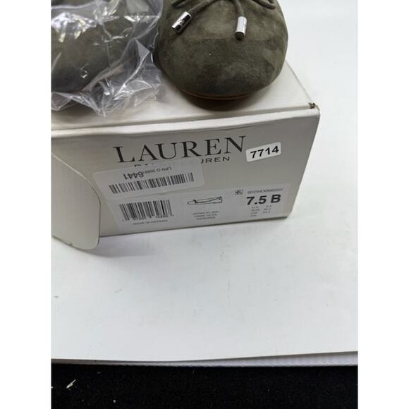 LAUREN Ralph Lauren Jayna Suede Flat Ballet Pumps Dark Olive Womens Size 7.5 B - Picture 12 of 12